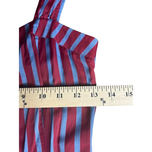 Free People City Girl Striped Red & Blue Wide-Leg Jumpsuit Button-Front Size 2 - Picture 7 of 14
